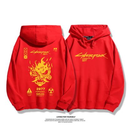 電馭叛客2077聯名衛衣2025秋冬新款親子情侶裝連帽衛衣