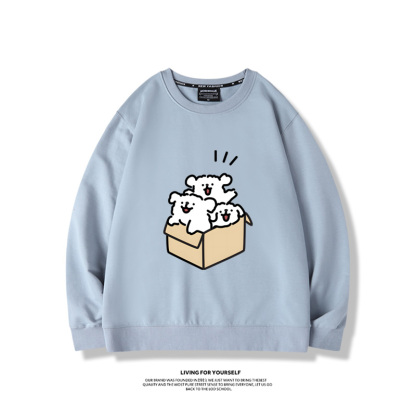 線條小狗2023親子情侶裝 圓領長袖