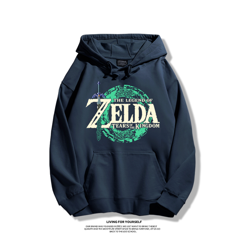 薩爾達傳說王國之淚聯名衛衣2024秋冬新款親子情侶裝薄絨款連帽衛衣
