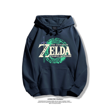 薩爾達傳說王國之淚聯名衛衣2024秋冬新款親子情侶裝薄絨款連帽衛衣