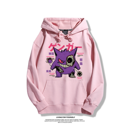 耿鬼聯名衛衣2023秋冬新款親子情侶裝薄絨款連帽衛衣