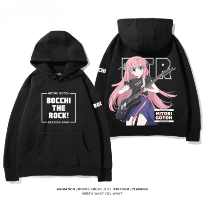 孤獨搖滾 聯名衛衣2024秋冬新款親子情侶裝薄絨款連帽衛衣