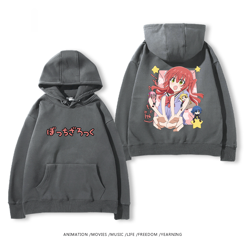 孤獨搖滾 聯名衛衣2024秋冬新款親子情侶裝薄絨款連帽衛衣