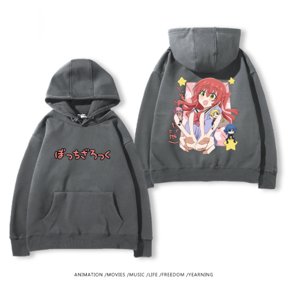 孤獨搖滾 聯名衛衣2024秋冬新款親子情侶裝薄絨款連帽衛衣