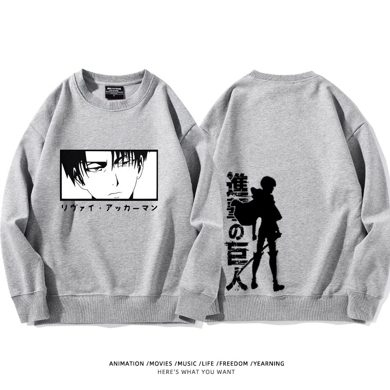 進擊的巨人 聯名衛衣2024秋冬新款親子情侶裝薄絨款連帽衛衣