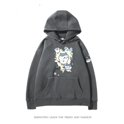 chiikawa 2024秋冬新款親子情侶裝薄絨款連帽衛衣