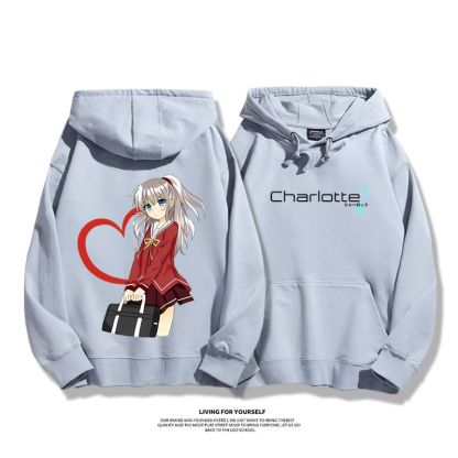 Charlotte聯名衛衣2024秋冬新款親子情侶裝薄絨款連帽衛衣