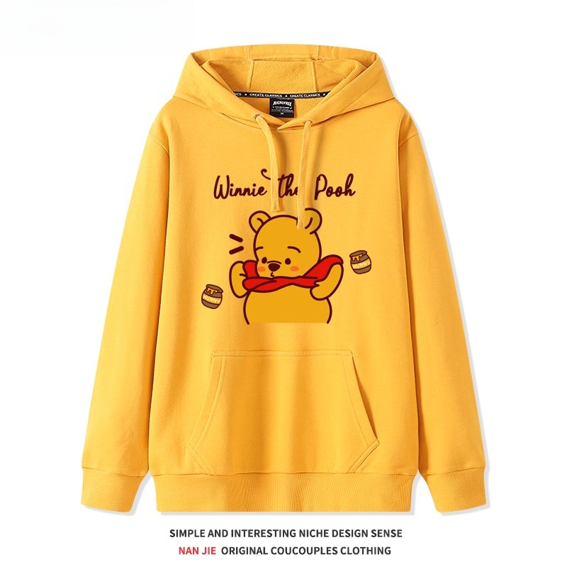 噗噗小熊維尼 聯名衛衣2025秋冬新款 親子情侶裝連帽衛衣