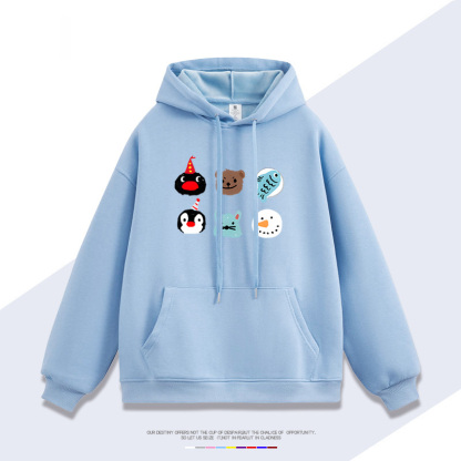 企鵝家族pingu 聯名衛衣2025秋冬新款 親子情侶裝連帽衛衣