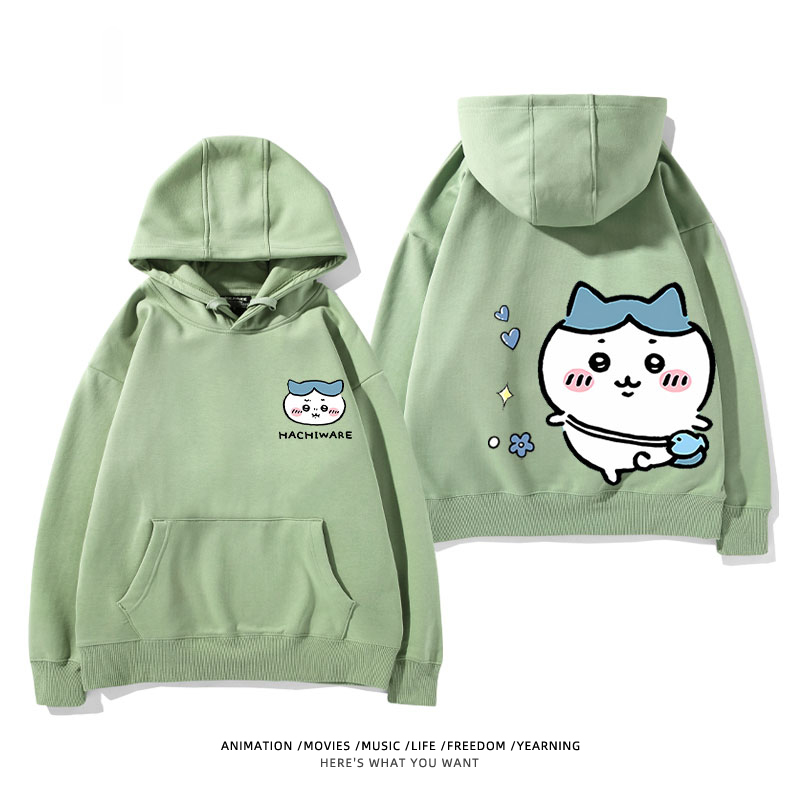 chiikawa 2024秋冬新款親子情侶裝薄絨款連帽衛衣