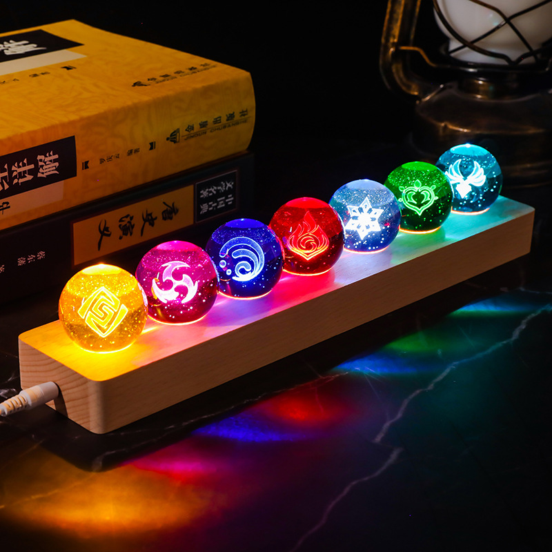 原神 神之眼水晶球 LED創意桌面擺件