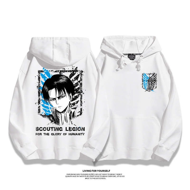 進擊的巨人聯名衛衣2023秋冬新款親子情侶裝薄絨款連帽衛衣