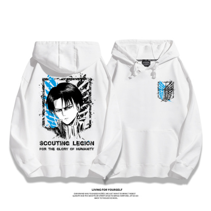 進擊的巨人聯名衛衣2023秋冬新款親子情侶裝薄絨款連帽衛衣