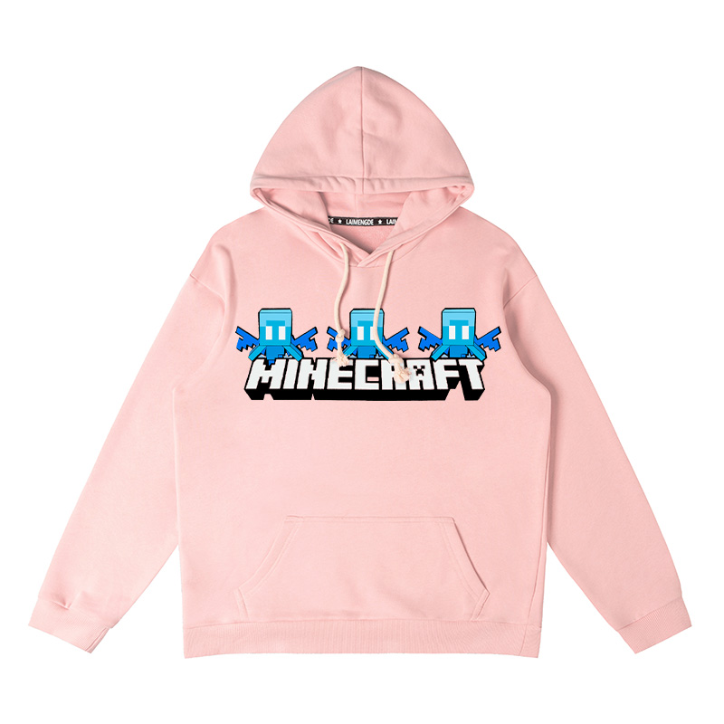 Minecraft我的世界聯名衛衣2024秋冬新款親子情侶裝薄絨款連帽衛衣