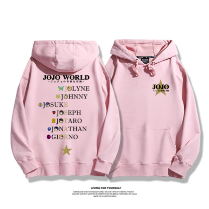 JOJO的奇妙冒險聯名衛衣2023秋冬新款親子情侶裝薄絨款連帽衛衣