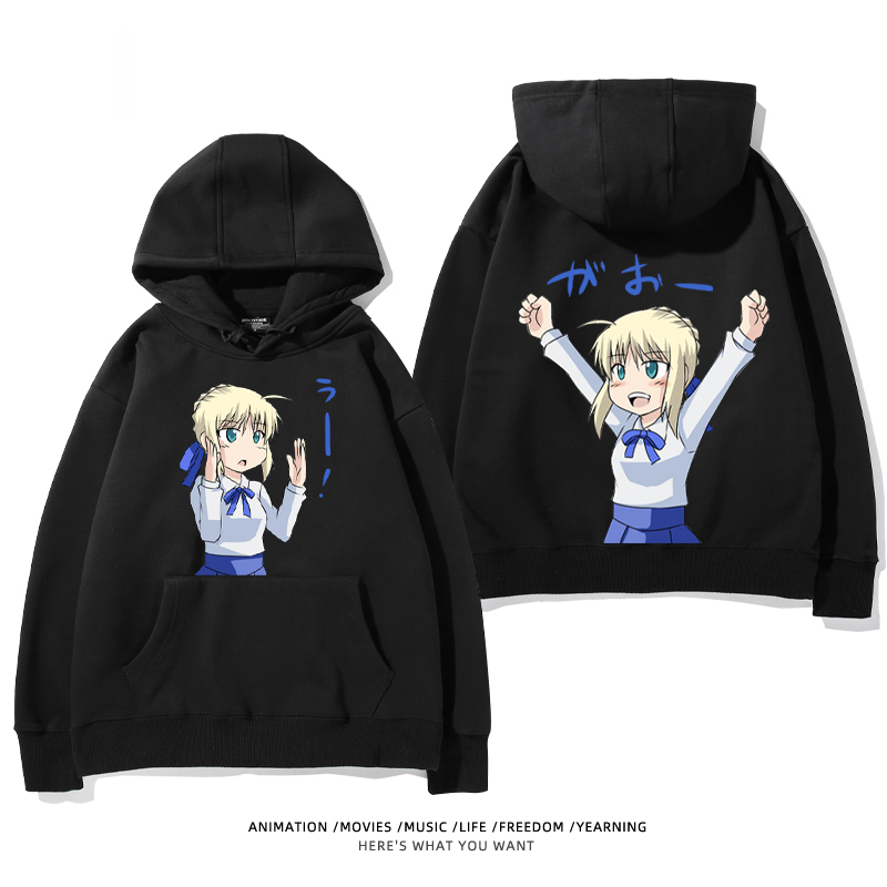 fate 2024秋冬新款親子情侶裝薄絨款連帽衛衣