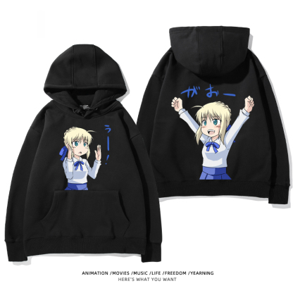 fate 2024秋冬新款親子情侶裝薄絨款連帽衛衣