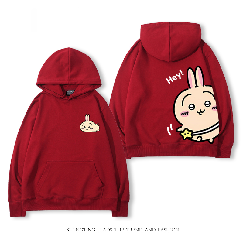 chiikawa 2024秋冬新款親子情侶裝薄絨款連帽衛衣