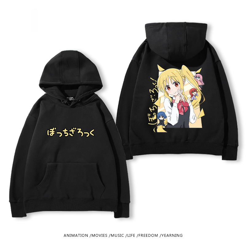 孤獨搖滾 聯名衛衣2024秋冬新款親子情侶裝薄絨款連帽衛衣