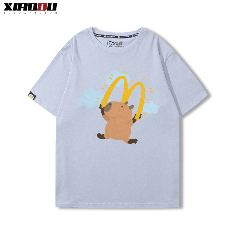 卡皮巴拉 2024親子情侶男女同款 純棉T恤