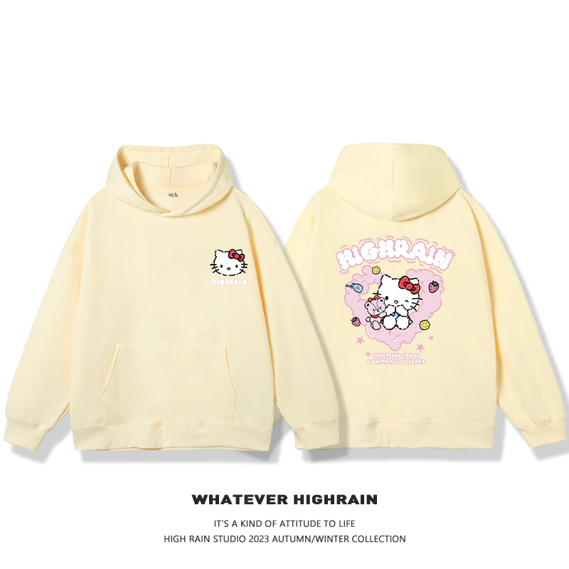 HelloKitty新款 寬鬆百搭 秋冬款 寬鬆連帽衛衣