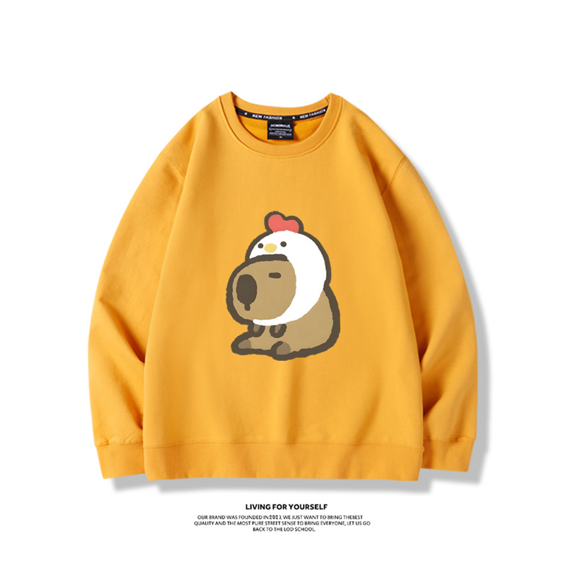 卡皮巴拉水豚2024親子情侶裝 圓領長袖