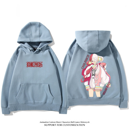 航海王紅髮歌姬烏塔 聯名衛衣2024秋冬新款親子情侶裝薄絨款連帽衛衣