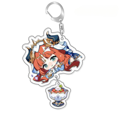 原神八重神子魈可莉刻晴亞克力萬葉熒七七鍾離亞力克鑰匙扣掛飾【單買三件起送】