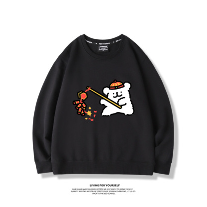 線條小狗2023親子情侶裝 圓領長袖