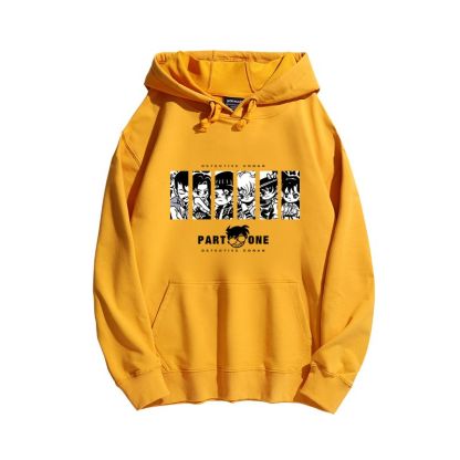 名偵探柯南聯名衛衣2024秋冬新款親子情侶裝薄絨款連帽衛衣