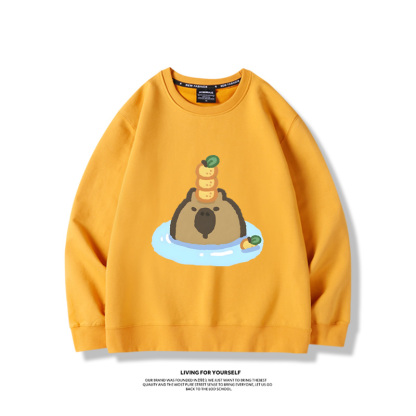 卡皮巴拉水豚2024親子情侶裝 圓領長袖