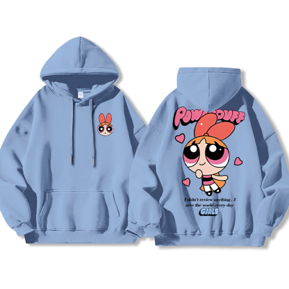 飛天小女警聯名衛衣女衛衣2024秋冬新款親子情侶裝薄絨款連帽衛衣