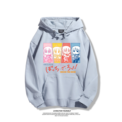 孤獨搖滾聯名衛衣2023秋冬新款親子情侶裝薄絨款連帽衛衣