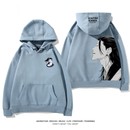 咒術迴戰聯名衛衣2024秋冬新款親子情侶裝薄絨款連帽衛衣
