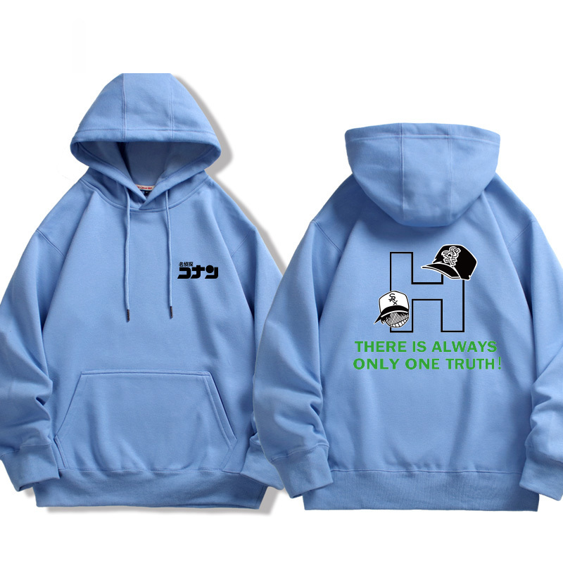 名偵探柯南 2024秋冬新款親子情侶裝薄絨款連帽衛衣