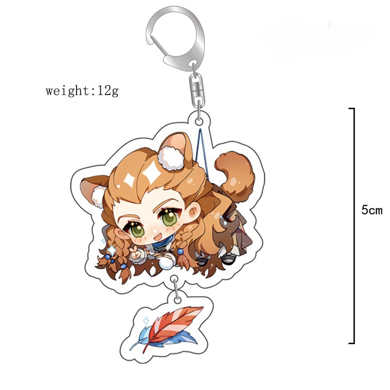 原神八重神子魈可莉刻晴亞克力萬葉熒七七鍾離亞力克鑰匙扣掛飾【單買三件起送】