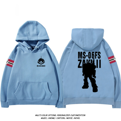 機動戰士高達扎古吉翁 聯名衛衣2024秋冬新款親子情侶裝薄絨款連帽衛衣