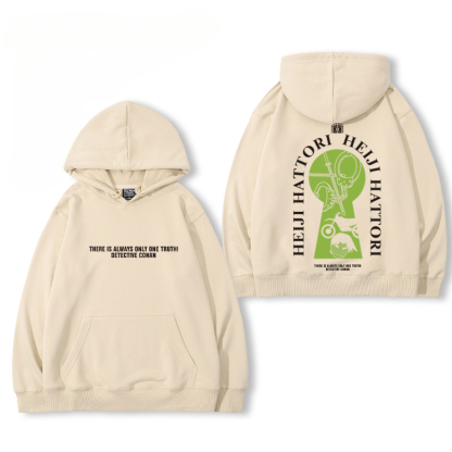 名偵探柯南 2024秋冬新款親子情侶裝薄絨款連帽衛衣