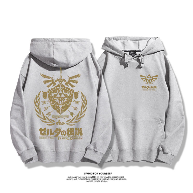 薩爾達傳說王國之淚聯名衛衣2023秋冬新款親子情侶裝薄絨款連帽衛衣