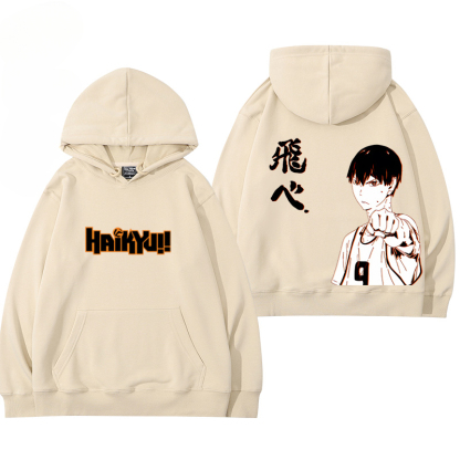 排球少年聯名衛衣2024秋冬新款親子情侶裝薄絨款連帽衛衣