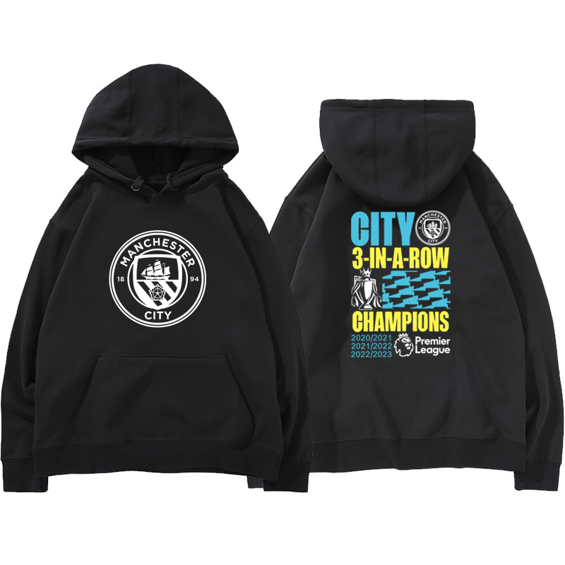 24-25賽季曼城主場球衣17號德布勞內9號哈蘭德 足球球迷 寬鬆百搭 秋冬款 寬鬆連帽衛衣