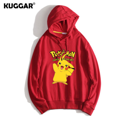 寶可夢聯名衛衣2024秋冬新款親子情侶裝薄絨款連帽衛衣