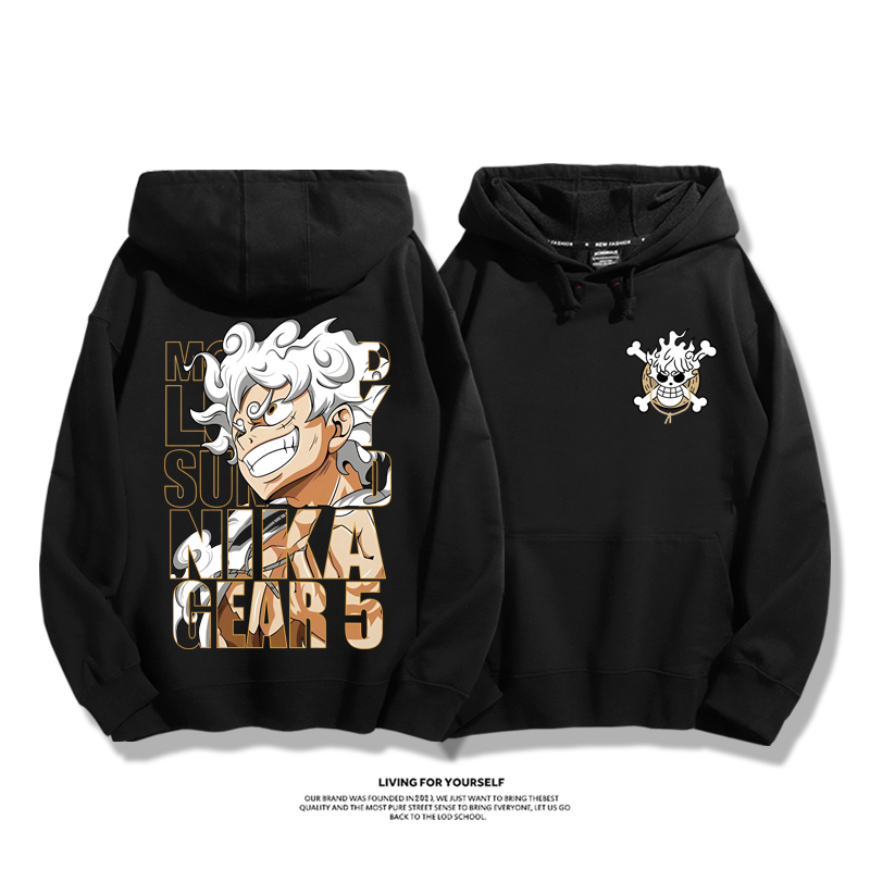 航海王聯名衛衣2023秋冬新款親子情侶裝薄絨款連帽衛衣