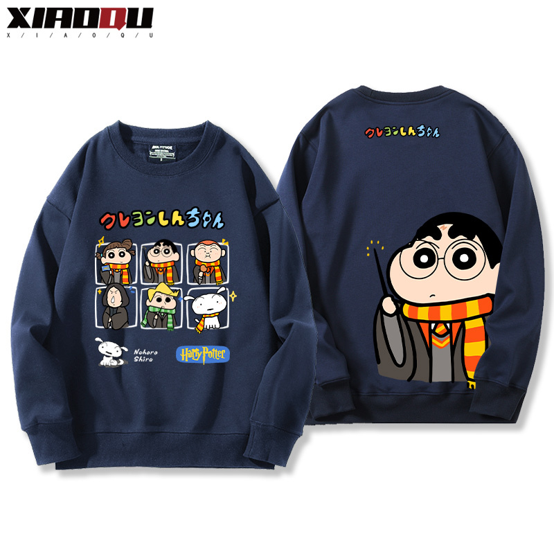 蠟筆小新聯名西遊記哈利波特玩具總動員小葵巴斯光年赫敏 2024親子情侶裝 圓領長袖