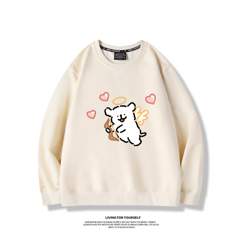 線條小狗2023親子情侶裝 圓領長袖