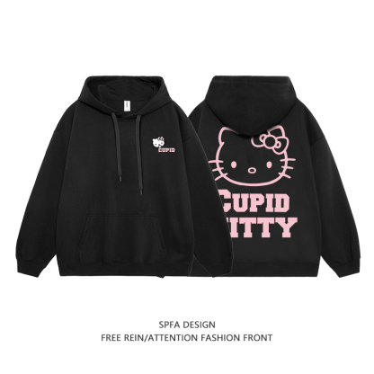 HelloKitty新款 寬鬆百搭 秋冬款 寬鬆連帽衛衣