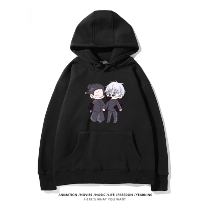 咒術迴戰聯名衛衣2024秋冬新款親子情侶裝薄絨款連帽衛衣