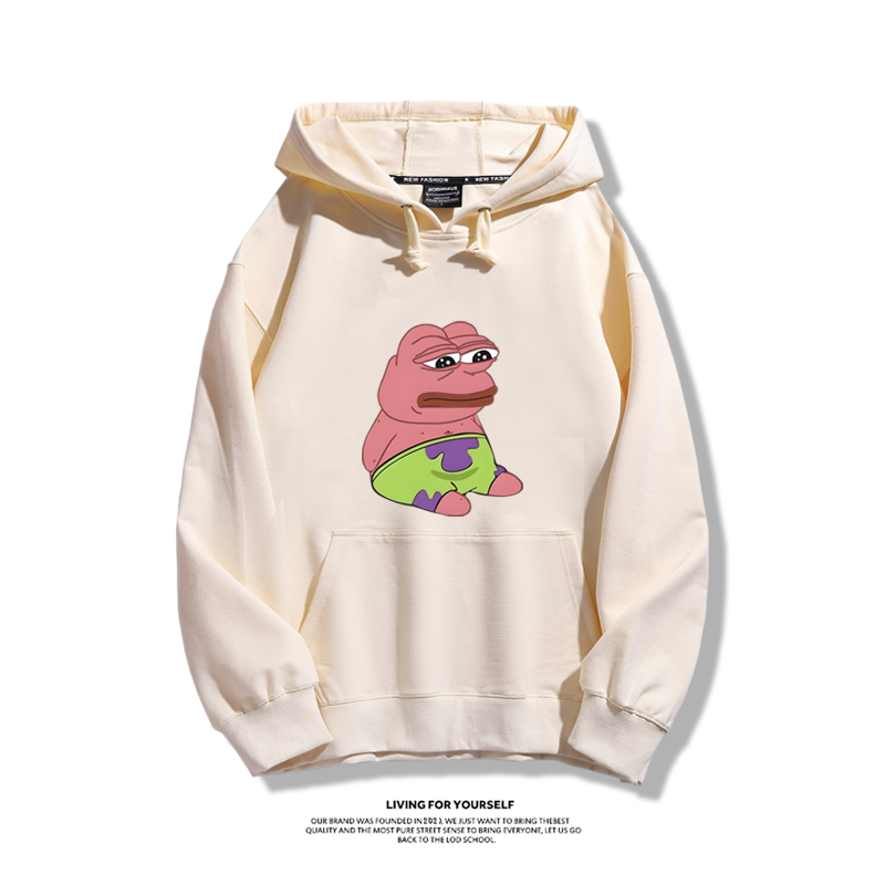 派大星聯名衛衣2024秋冬新款親子情侶裝薄絨款連帽衛衣