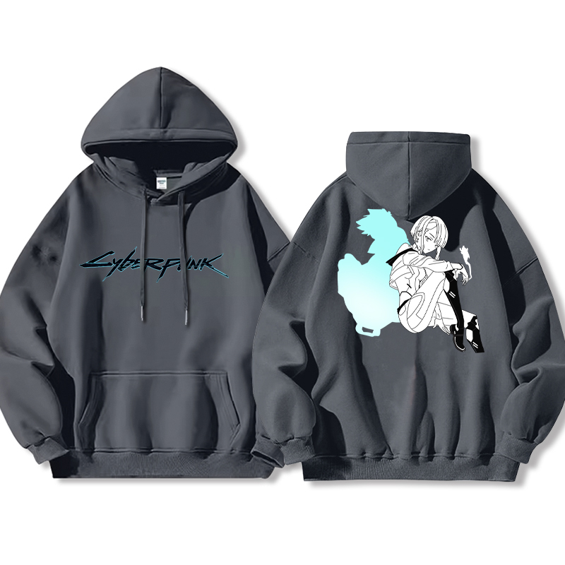 賽博朋克 聯名衛衣2024秋冬新款親子情侶裝薄絨款連帽衛衣