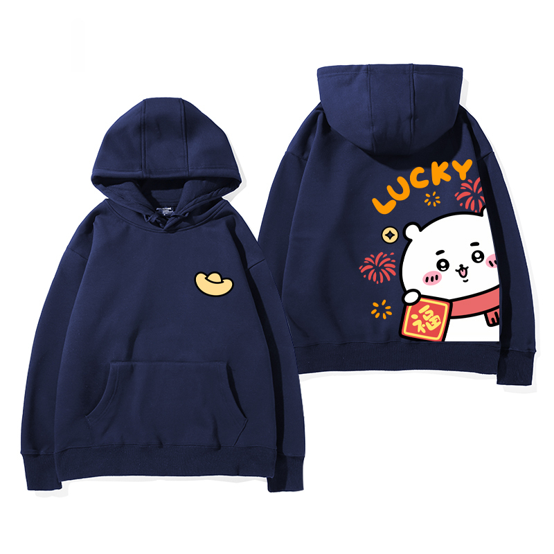 chiikawa 2024秋冬新款親子情侶裝薄絨款連帽衛衣